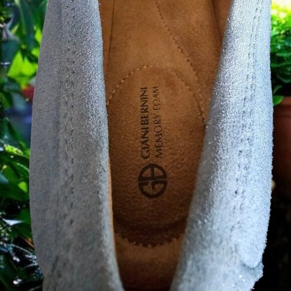 GIANI BERNINI (9) LESLEE Light Blue Leather/Suede Loafers W Memory Foam - Picture 10 of 10